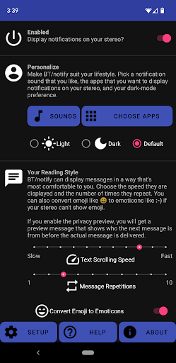 BTnotify Lite Screen 2