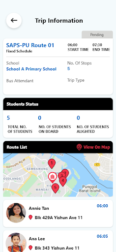 Season Bus Driver App Screen 3
