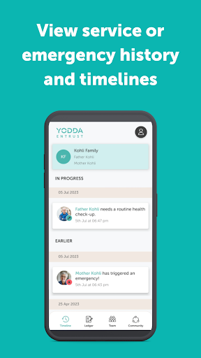 Android application Yodda Entrust screenshort