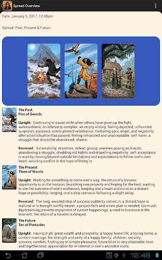 Screenshot of Modern Spellcaster’s Tarot