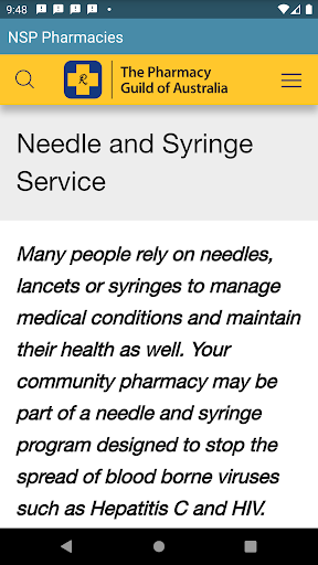 QLD Needle & Syringe Program Screen 2