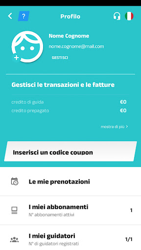 Corrente - electric sharing Screen 2