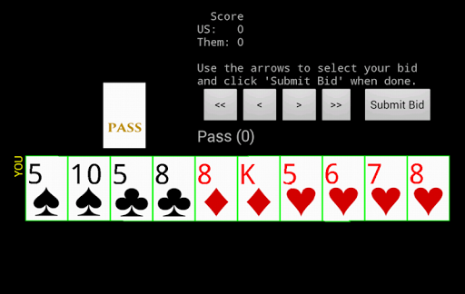 Android application Five Hundred US Card Game screenshort