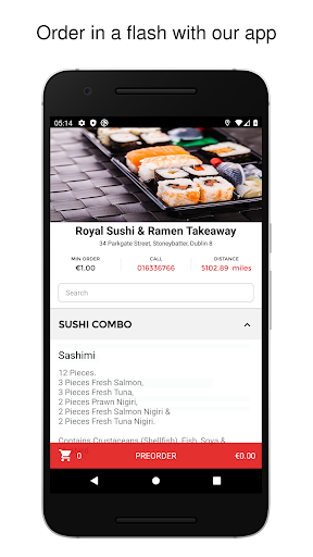 Android application Royal Sushi & Ramen Takeaway screenshort