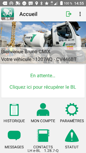 Android application e-BL Béton LafargeHolcim screenshort