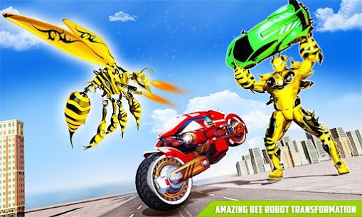 Flying Bee Robot Car Apk Transforming Game: Robot Game app mod for Android 1