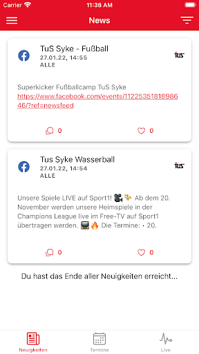 Android application TuS Syke screenshort