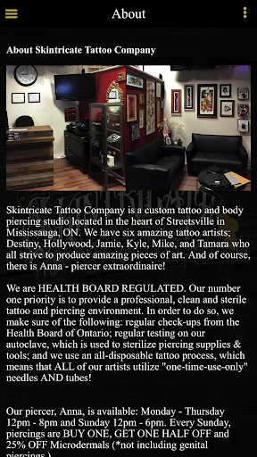 Android application Skintricate Tattoo Company + screenshort
