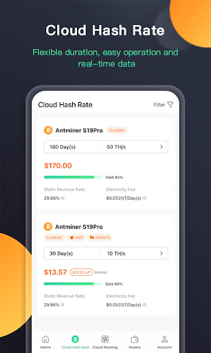 Bitdeer-Bitcoin Mining Service Screen 2