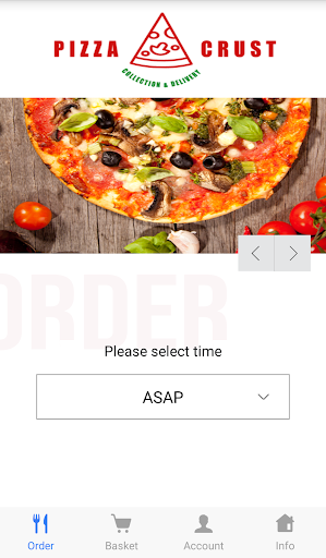 Android application Pizza Crust screenshort