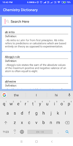 Android application Chemistry Dictionary screenshort