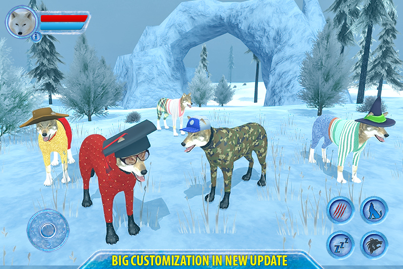 Android application Arctic Wolf Sim 3D screenshort