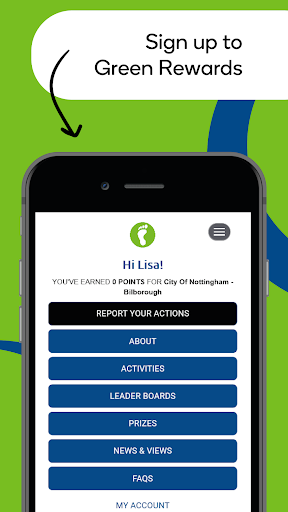 Android application Notts; Green Rewards screenshort