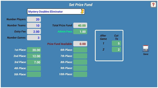 Bowling Brackets / Sidepots screenshot