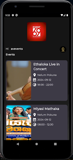 Event69 - Organizer App Screenshot
