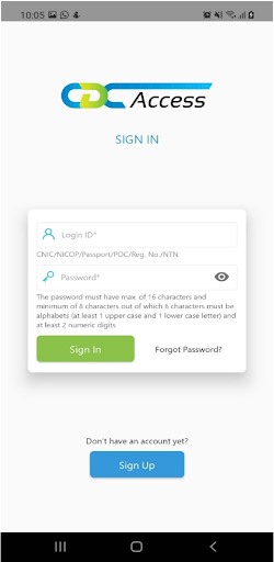 CDC Access Mobile Application Screen 3