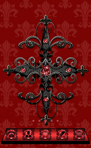 Red Gothic Cross Go Launcher t Screen 2