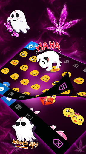Pink Smokey Weed Keyboard Them Screen 3
