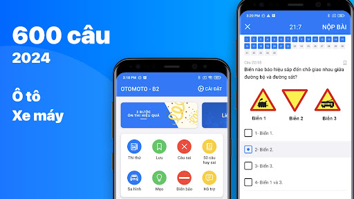 Android application Ôn Thi GPLX 600 Câu 2024 B1 B2 screenshort