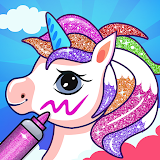 Unicorn Coloring Book Glitter icon