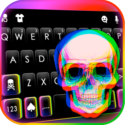 Glitch Color Skull Theme  Icon