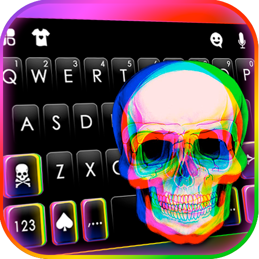 Glitch Color Skull Theme logo