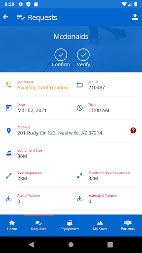 Rapid Service Request Screen 3