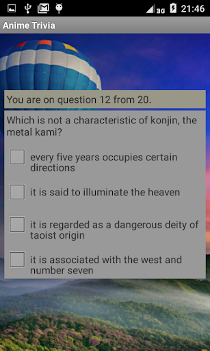 Android application Anime Trivia screenshort