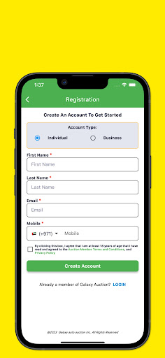 Galaxy Auction Screen 3