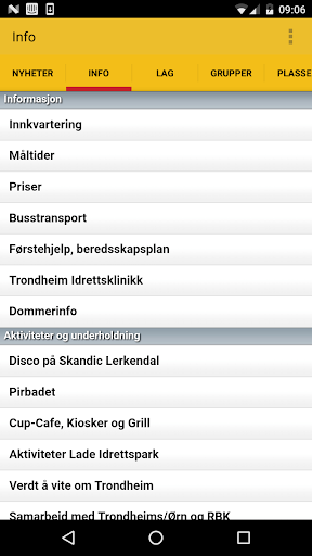 Android application Skandia Cup screenshort