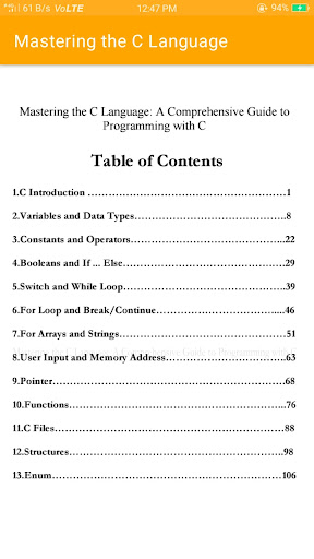 Mastering the C Language Screen 2