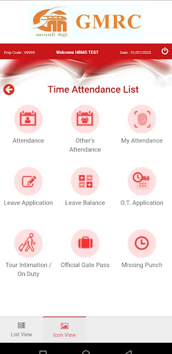 Android application GMRCL HRMS screenshort