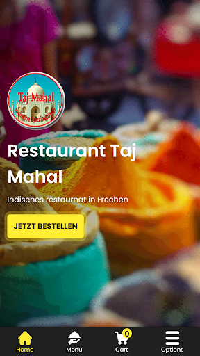 Android application Restaurant Taj Mahal screenshort