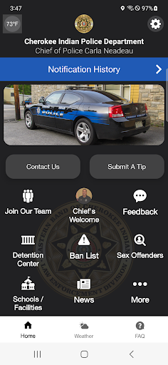 Screenshot of Cherokee Indian Police Dept