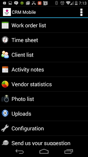 Android application Friendly Solutions CRM mobile screenshort