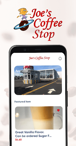 Android application Joe's Coffee Stop screenshort