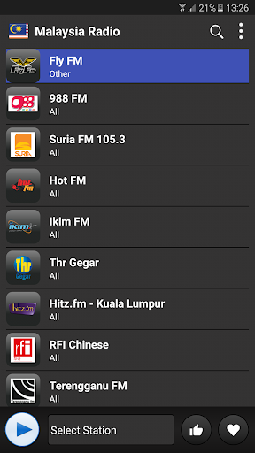 Android application Malaysia radio online screenshort