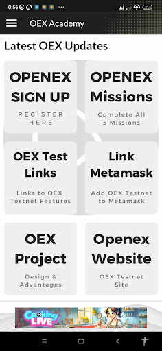 CORE and OEX Mining Airdrop Screen 2