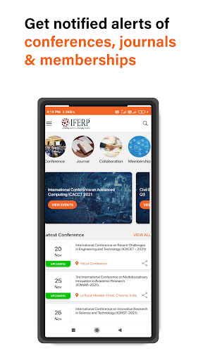 Android application IFERP – Conference, Journals screenshort