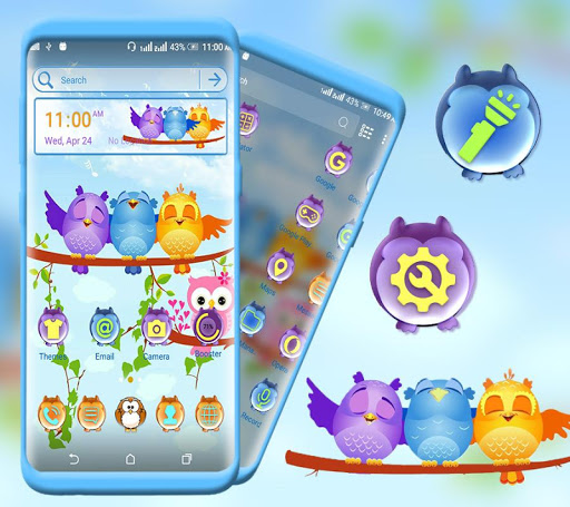 Android application Animated Birds Launcher Theme screenshort