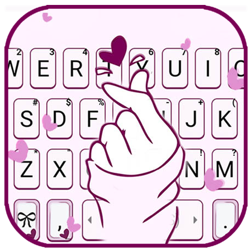 Purple Hand Heart Keyboard Bac  Icon