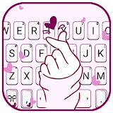 Purple Hand Heart Keyboard Background icon