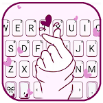 Purple Hand Heart Keyboard Background Apk