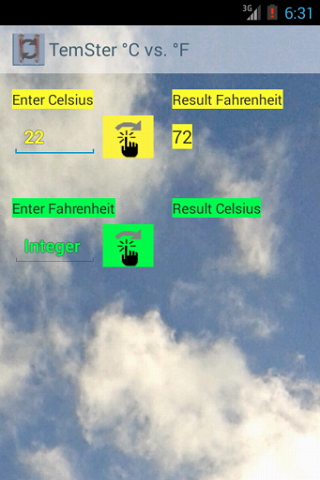 Celsius Fahrenheit TemSter Screen 2