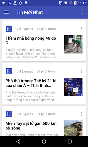 Android application Đọc báo Express Doc Bao Tin N screenshort