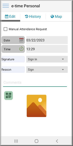 Android application e-time Personal screenshort