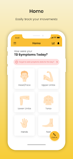 Android application TD Symptom Tracker screenshort