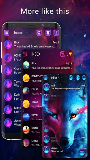 Neon led SMS Messenger theme Screen 3