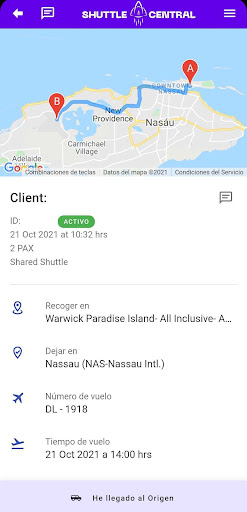 Shuttle Central Driver App Screen 2