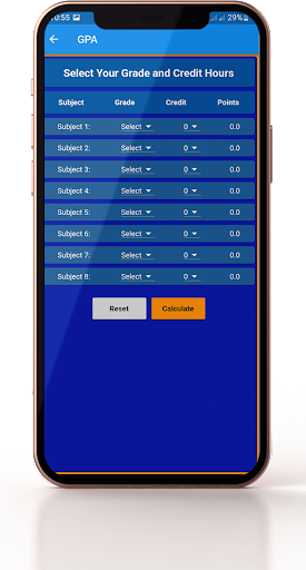 Android application USKT GPA CGPA Calculator screenshort